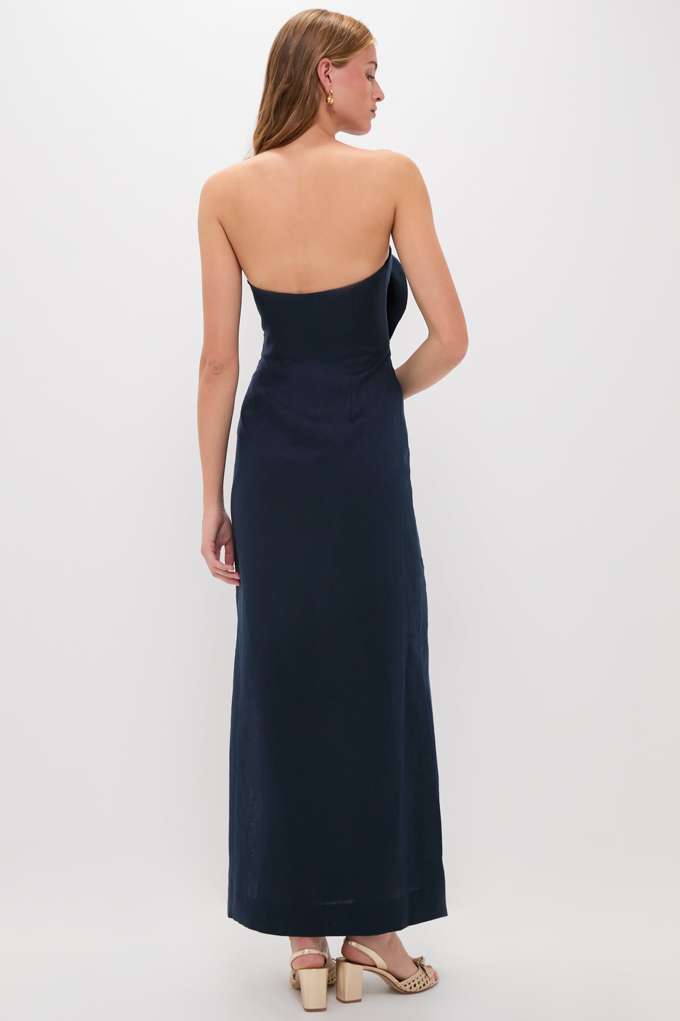 Navy Tactos Embroidered Maxi Dress | Andres Otalora