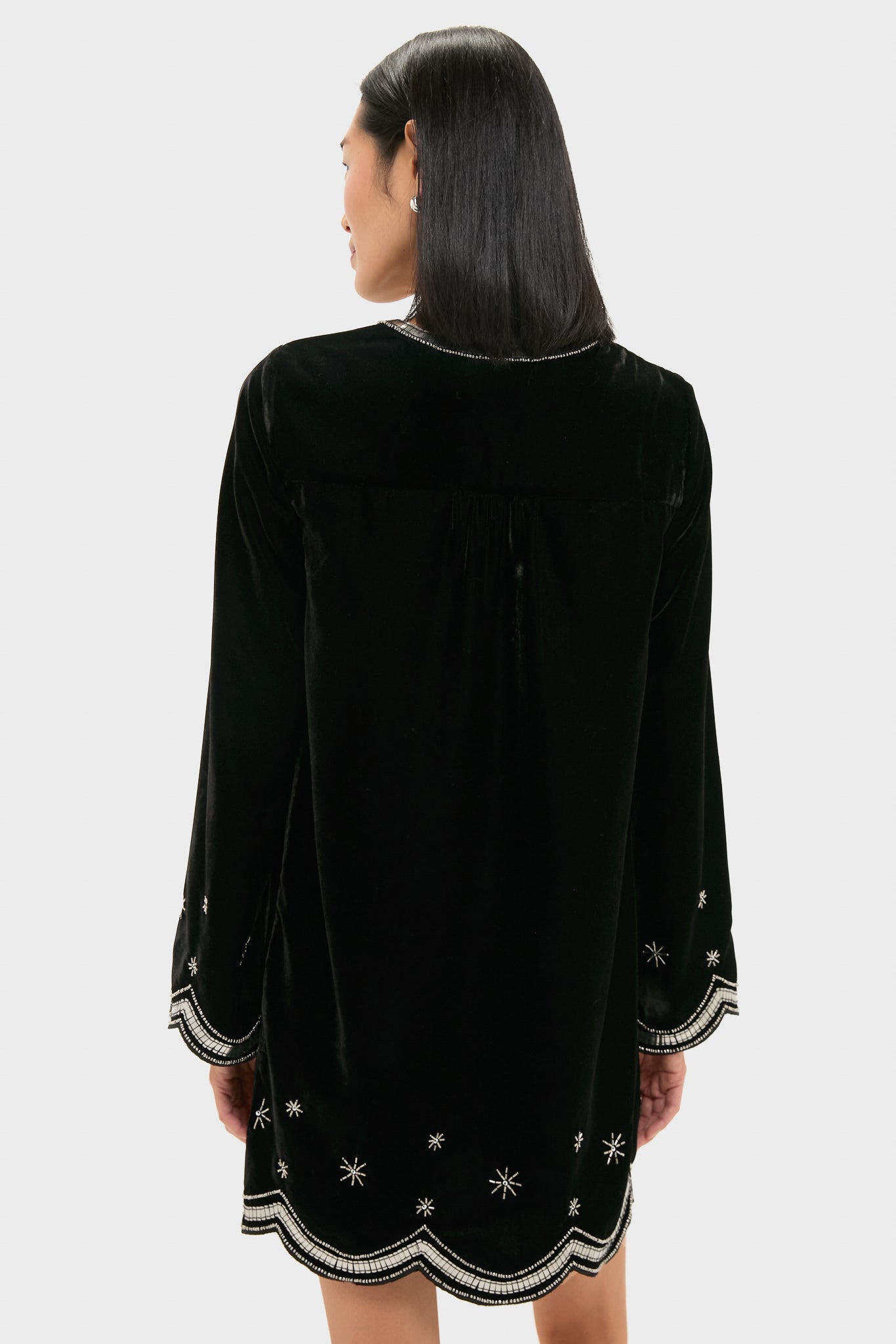 Black Embellished Velvet Cabot Dress | Tuckernuck