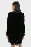 Black Embellished Velvet Cabot Dress