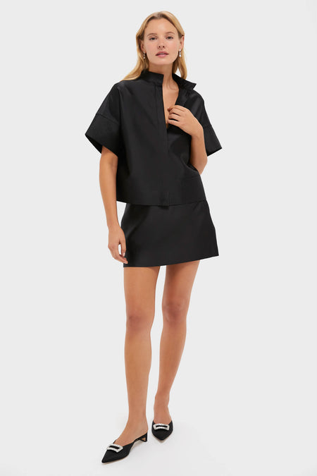 Black Dupioni Opal Skirt