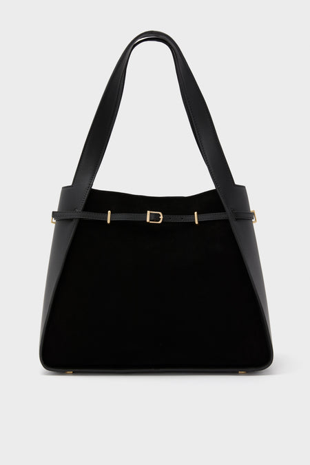 Black Cleo Suede Tote