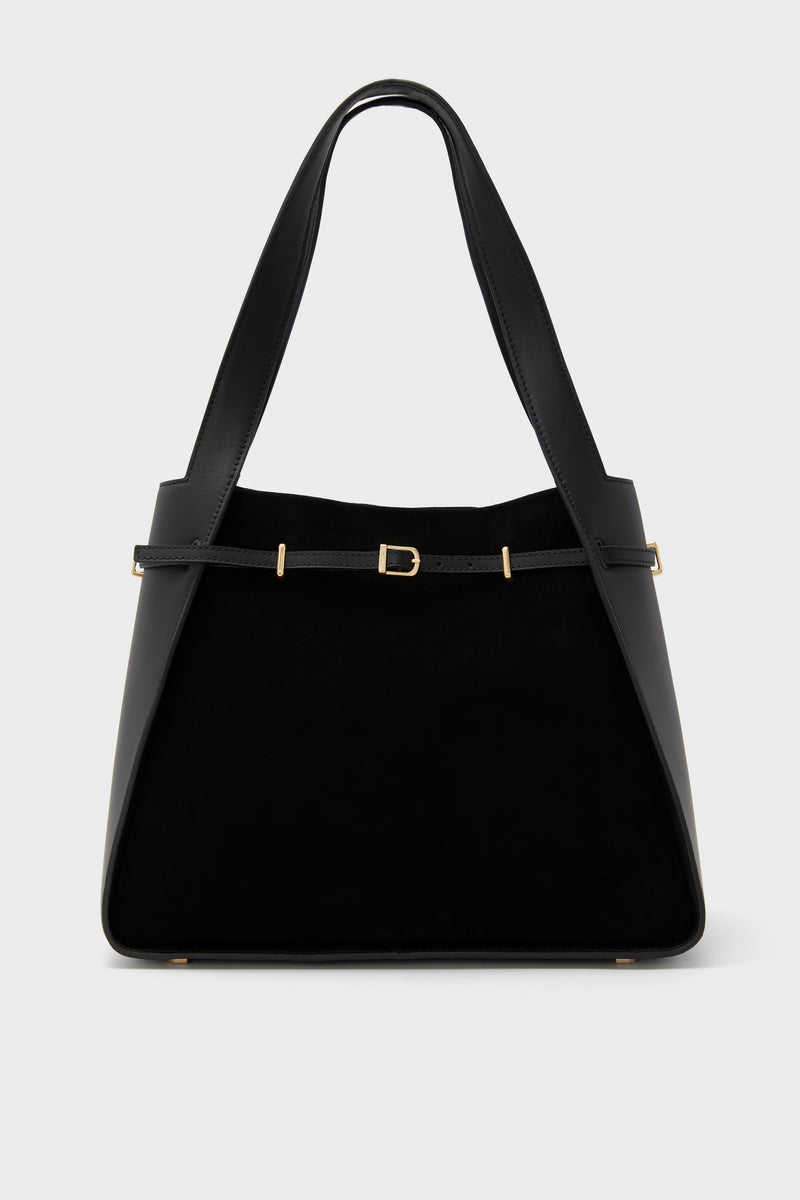 Black Cleo Suede Tote