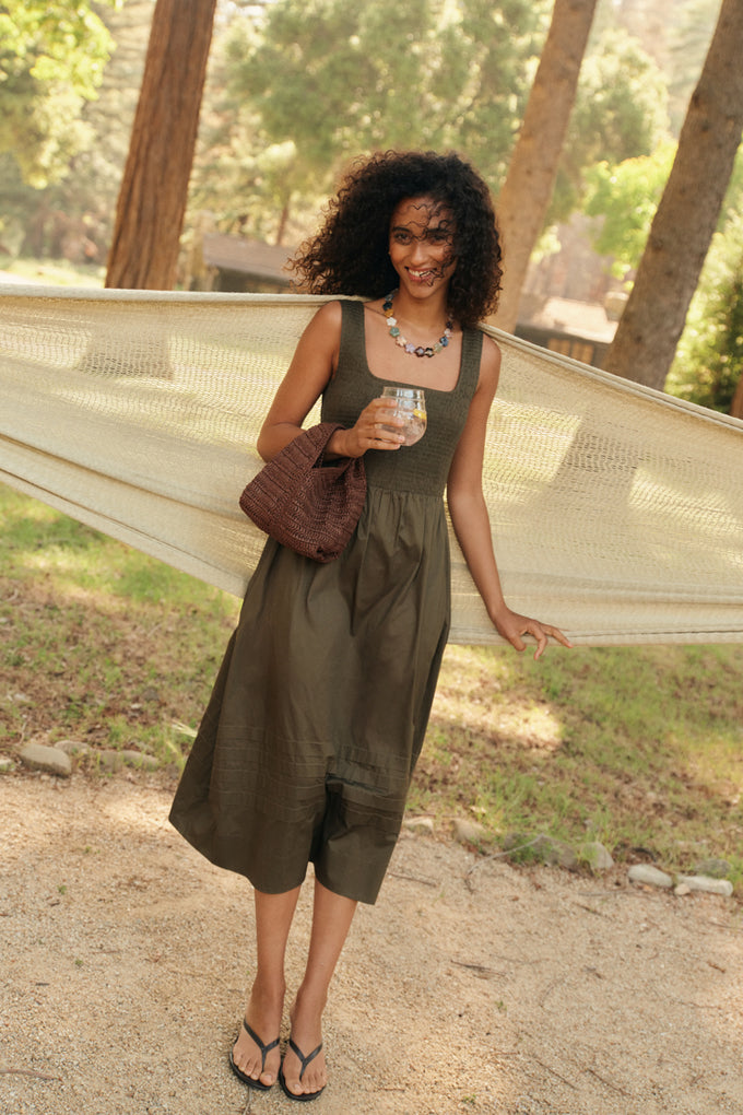 tuckernuck olive green dress Cotton Tiernan Eyelet delaney