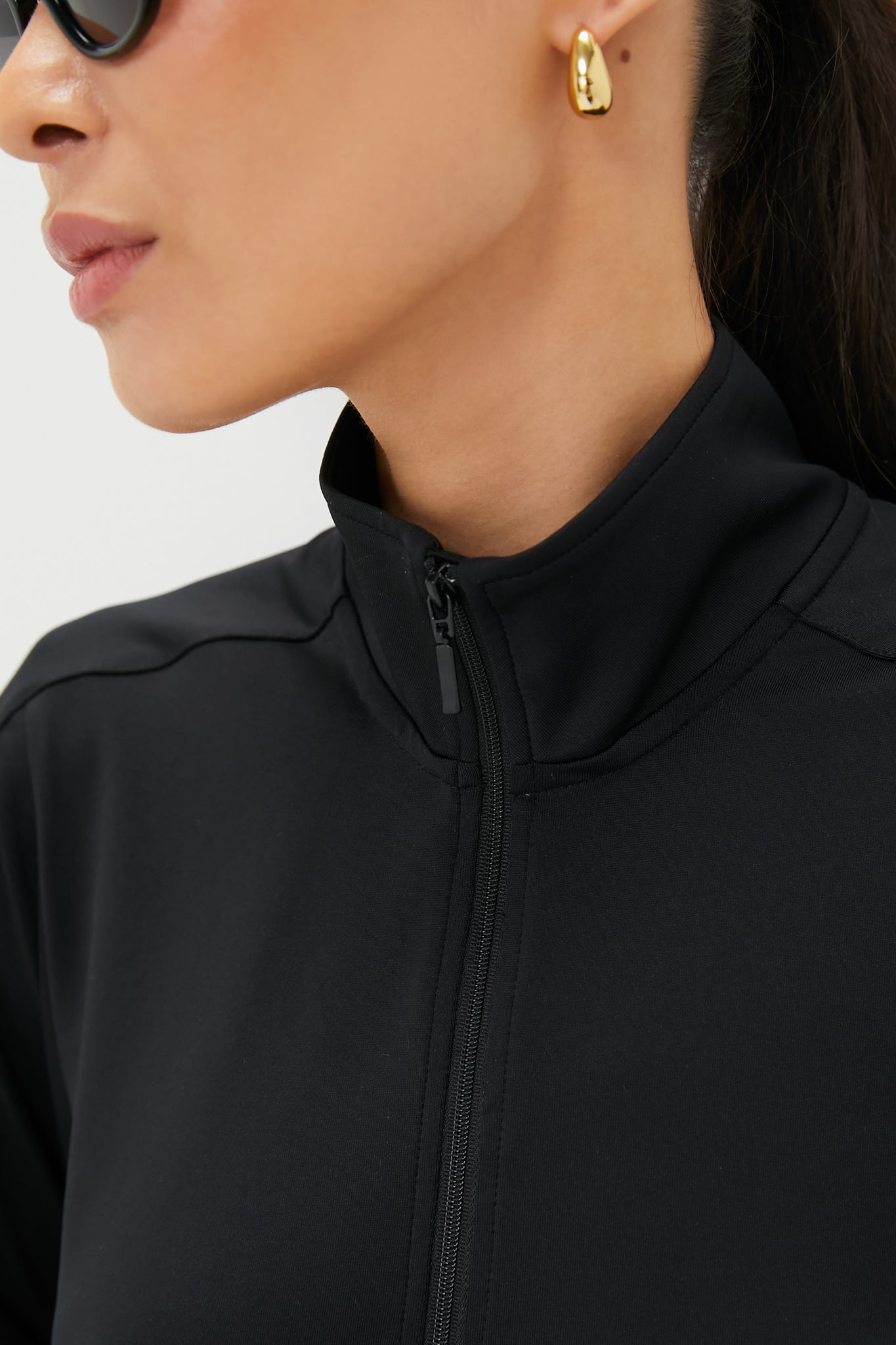 Black Performance Jersey Carver Quarter Zip Tee