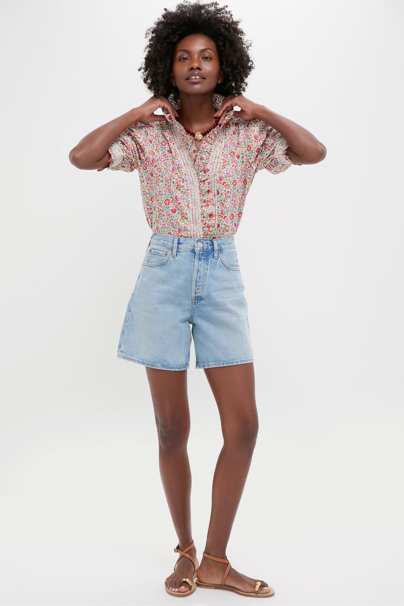 D'Anjo Liberty Print Zuri Short Sleeve Top | Love the Label