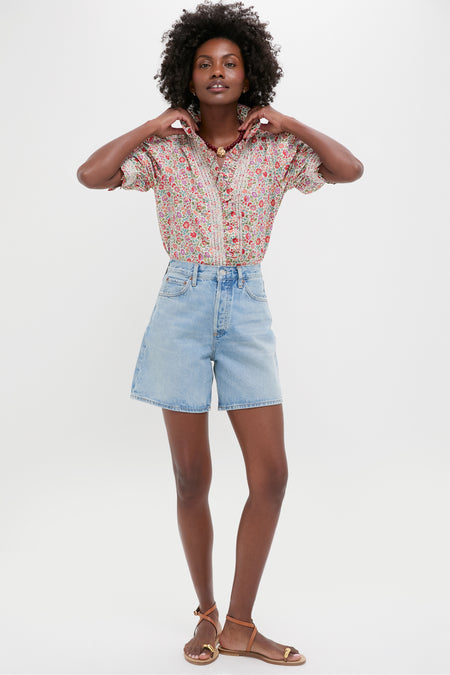 D'Anjo Liberty Print Zuri Short Sleeve Top
