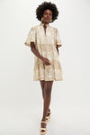 Sand Floral Stripe Crawford Dress