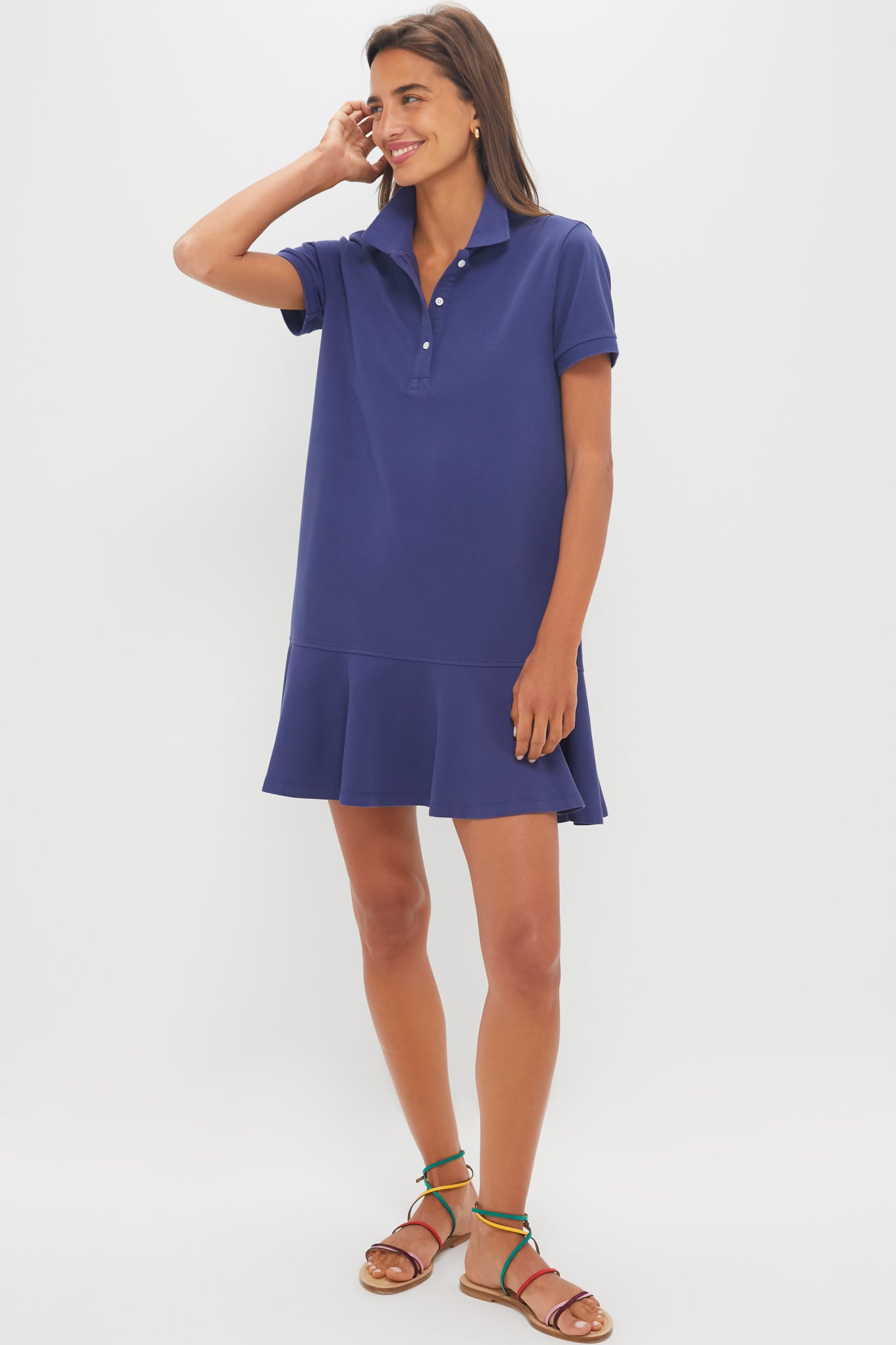 Navy Pique May Polo Dress