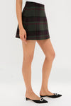 Forest Plaid Wool Meg Mini Skirt