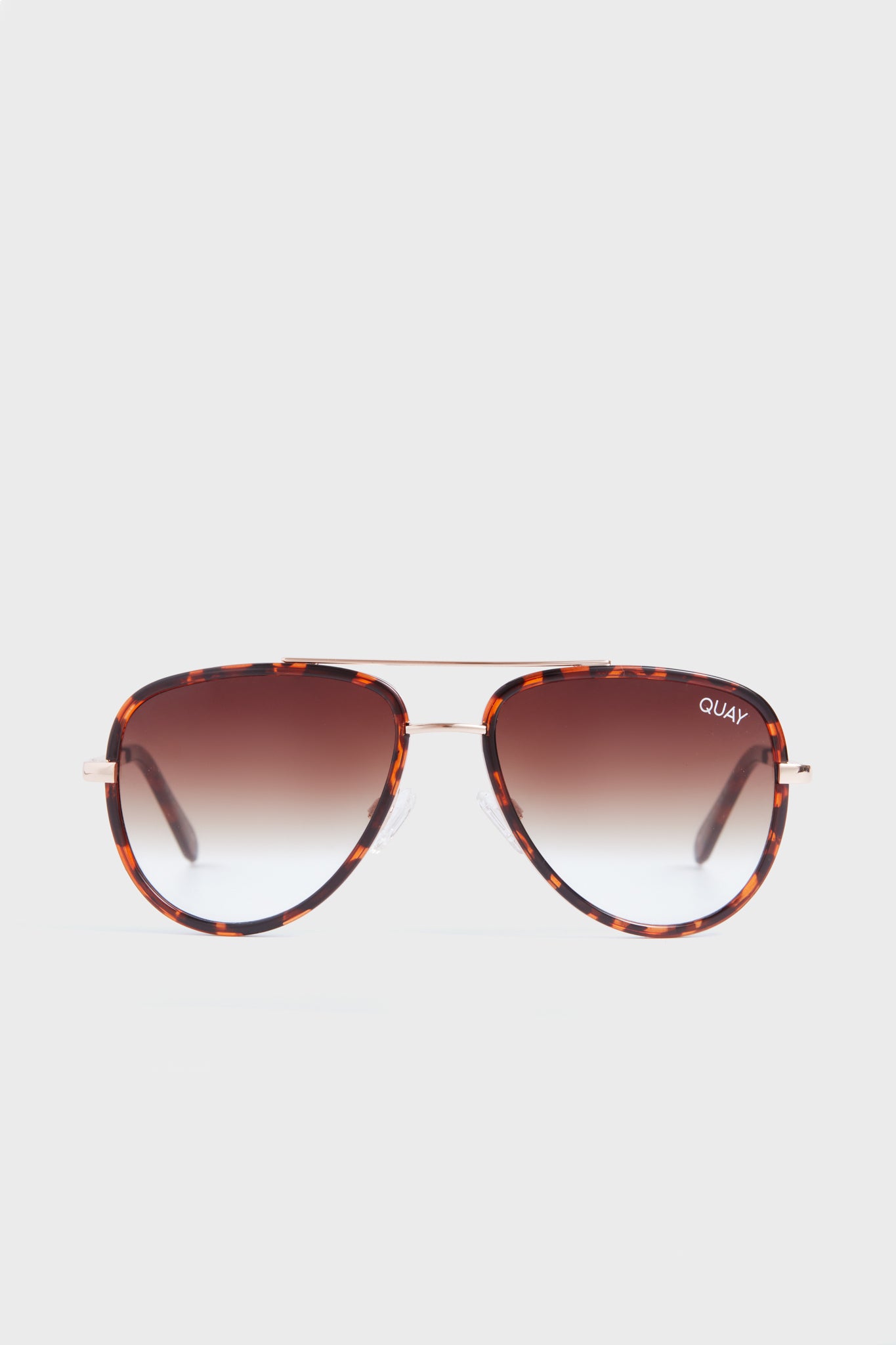 Quay Aviator ALL in mini Sunglasses in Tortoise with Gold Hardware Quay Australia All In Mini Aviator Sunglasses Dark Tortoise  main image 4