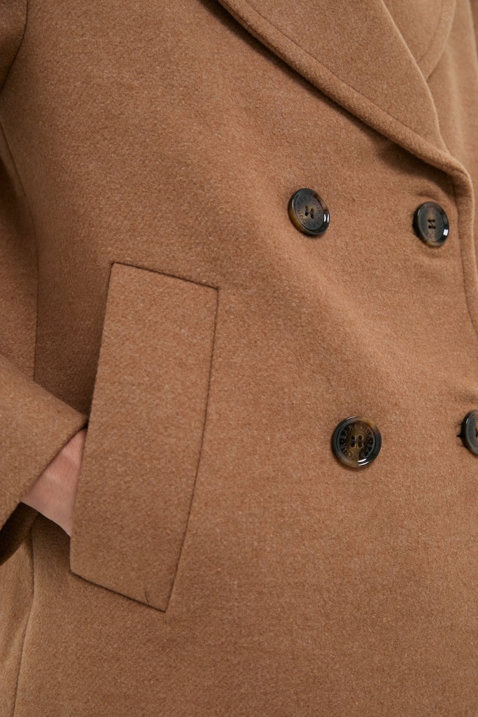 Camel Indie Military Wool Peacoat | Barbour