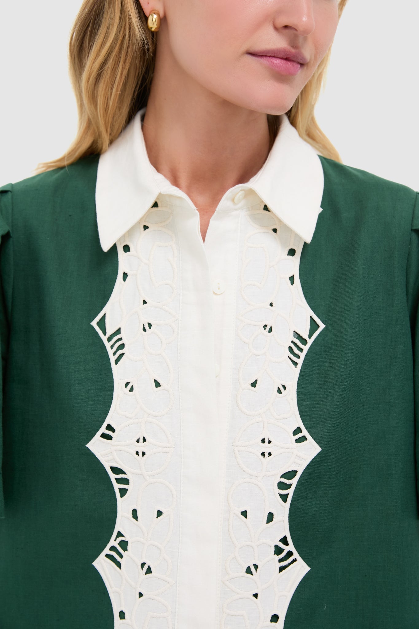 Dark Green Eyelet Trim Cotton Linen Delilah Dress | Tuckernuck Dark Green Eyelet Trim Cotton Linen Delilah Dress | Tuckernuck