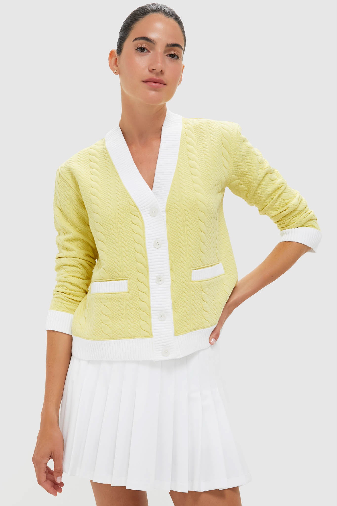 Lemongrass Cable Charley Cardigan | Tnuck Sport