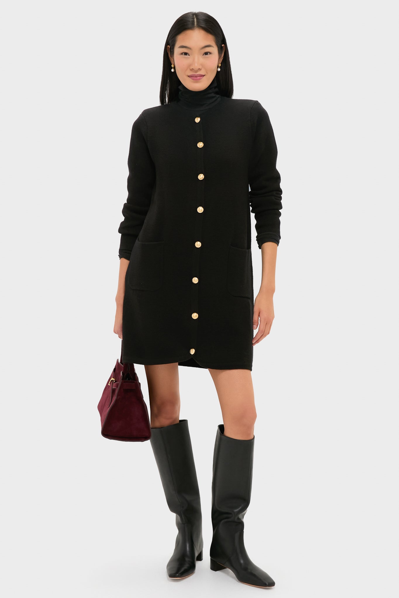 Tuckernuck Black Knit Jaq Mini Dress Black / S