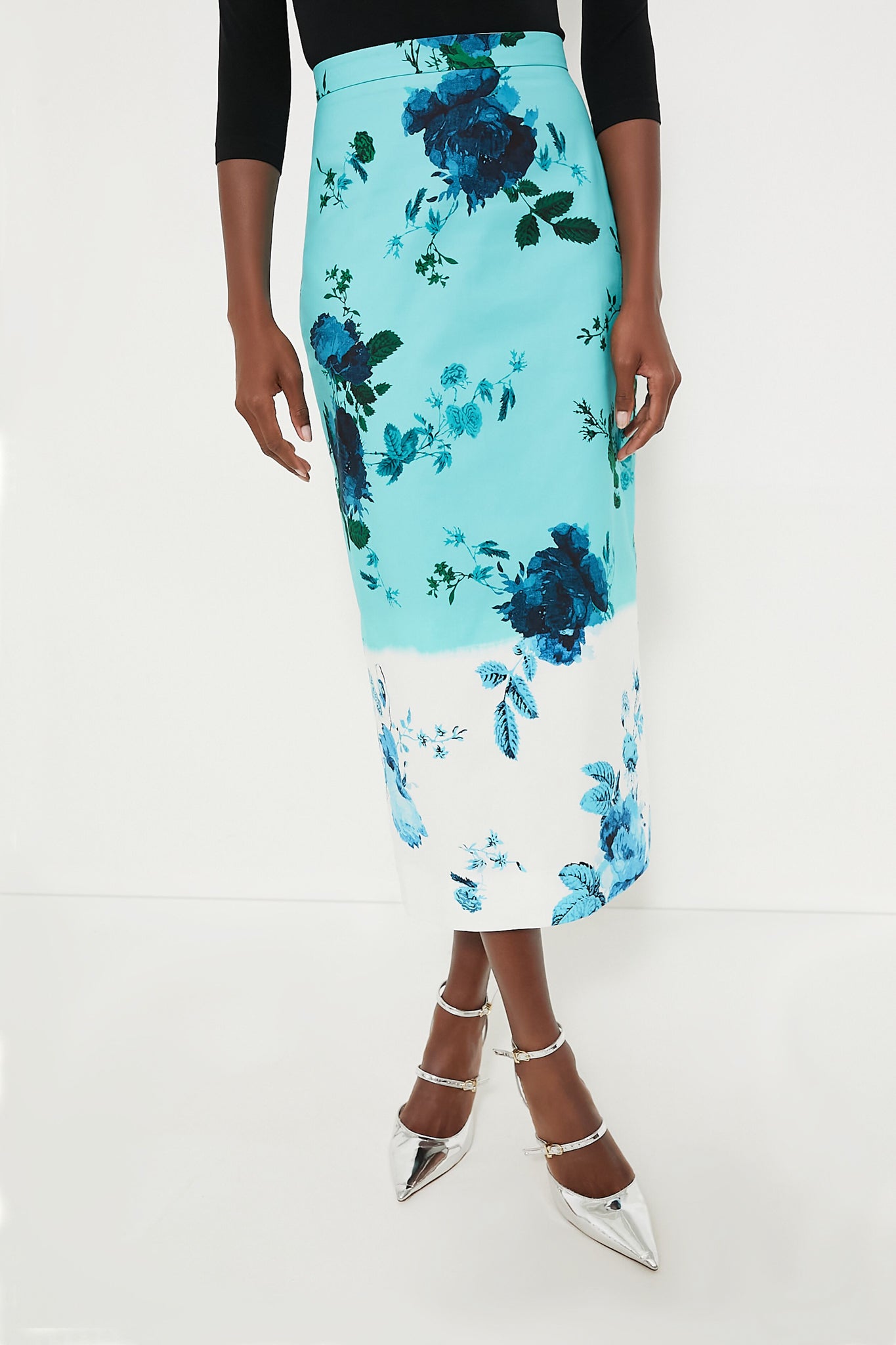 Floral midi pencil skirt hotsell