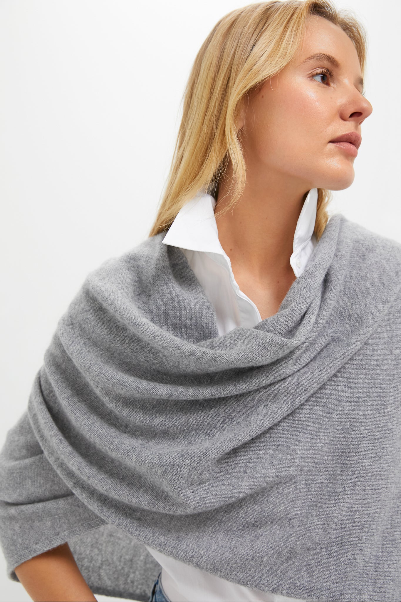 Shadow Gray Cashmere Blanket Scarf