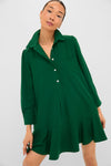 Hunter Green Crepe Callahan Dress
