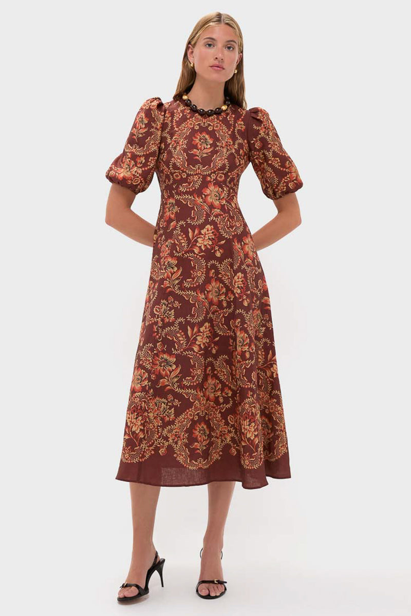 Burgundy Seraphine Midi Dress