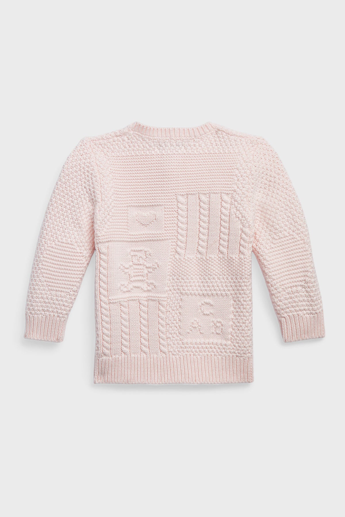 Delicate Pink Long-Sleeve Organic Cotton Novelty Bear Cardigan