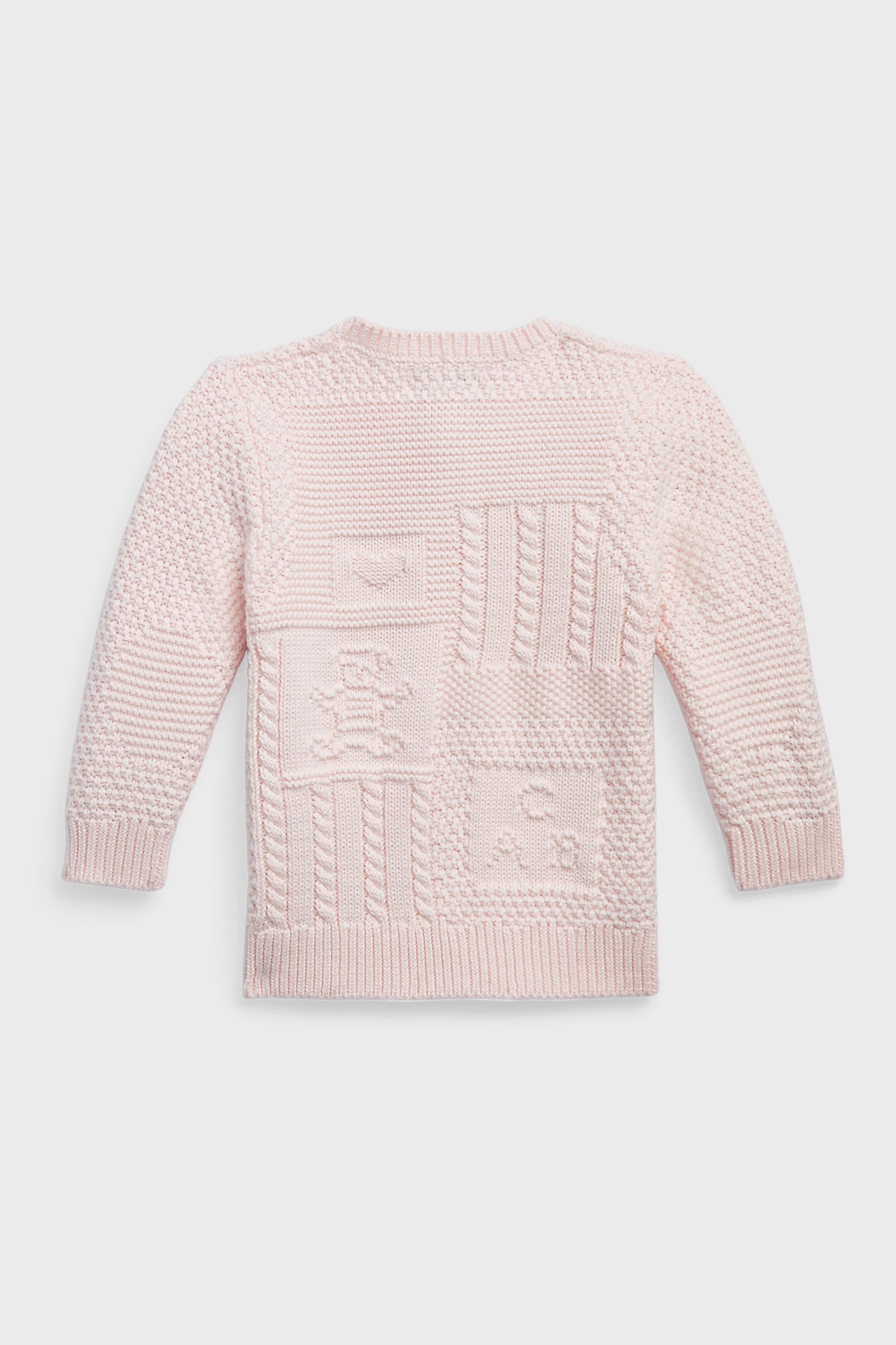 Delicate Pink Long-Sleeve Organic Cotton Novelty Bear Cardigan