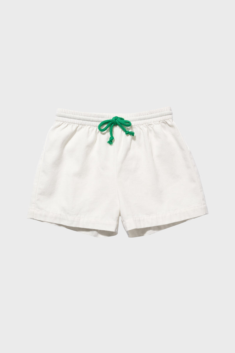 Exclusive Green Piping White Bingo Short