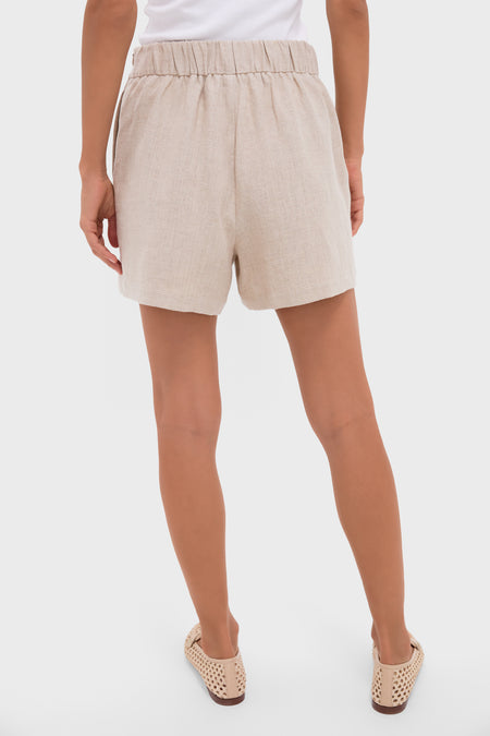 Tan Linen Shipley Shorts