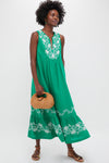 Garden Green Embroidered Malene Dress
