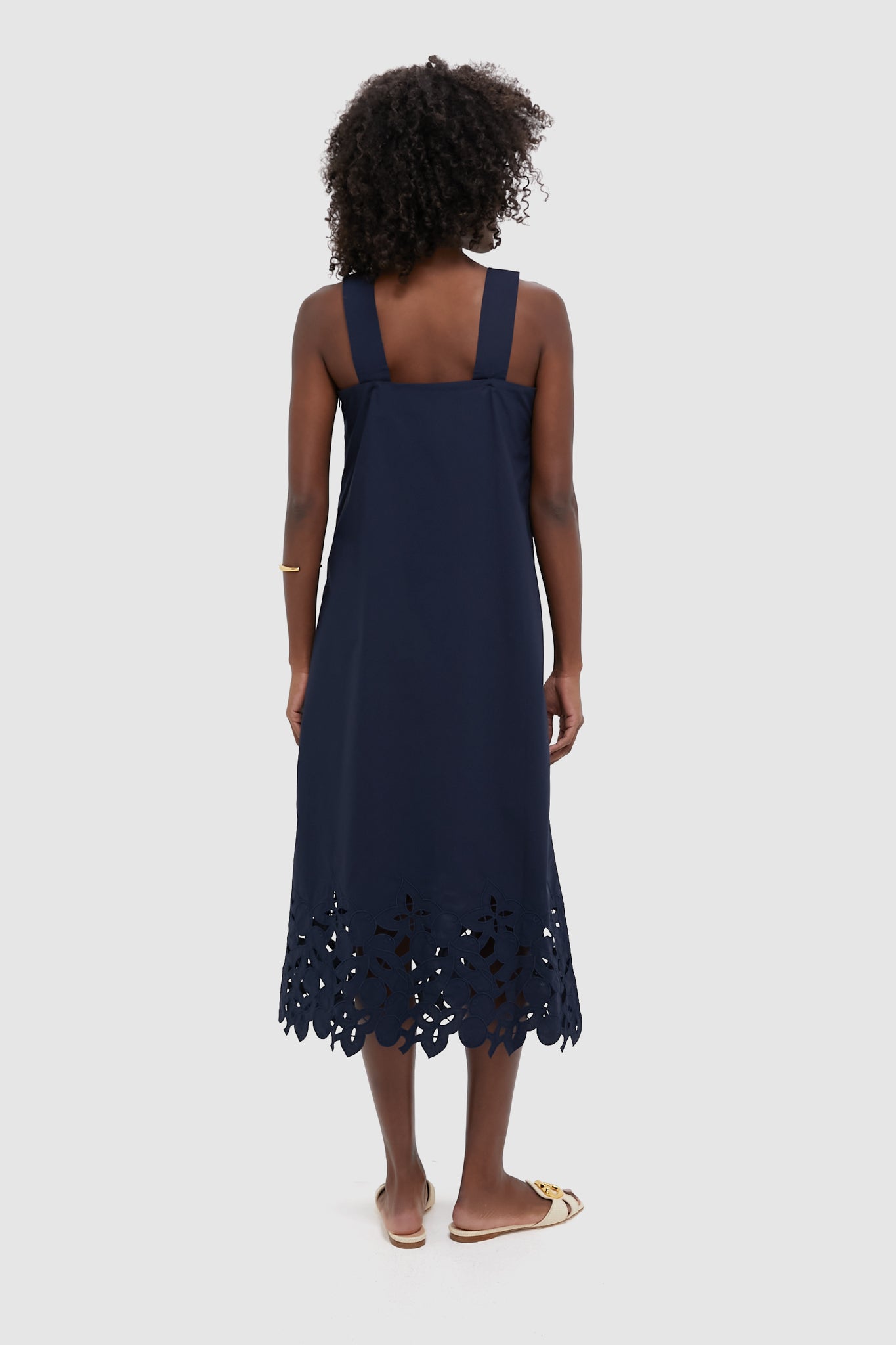 Navy Cotton Eyelet Moria Dress