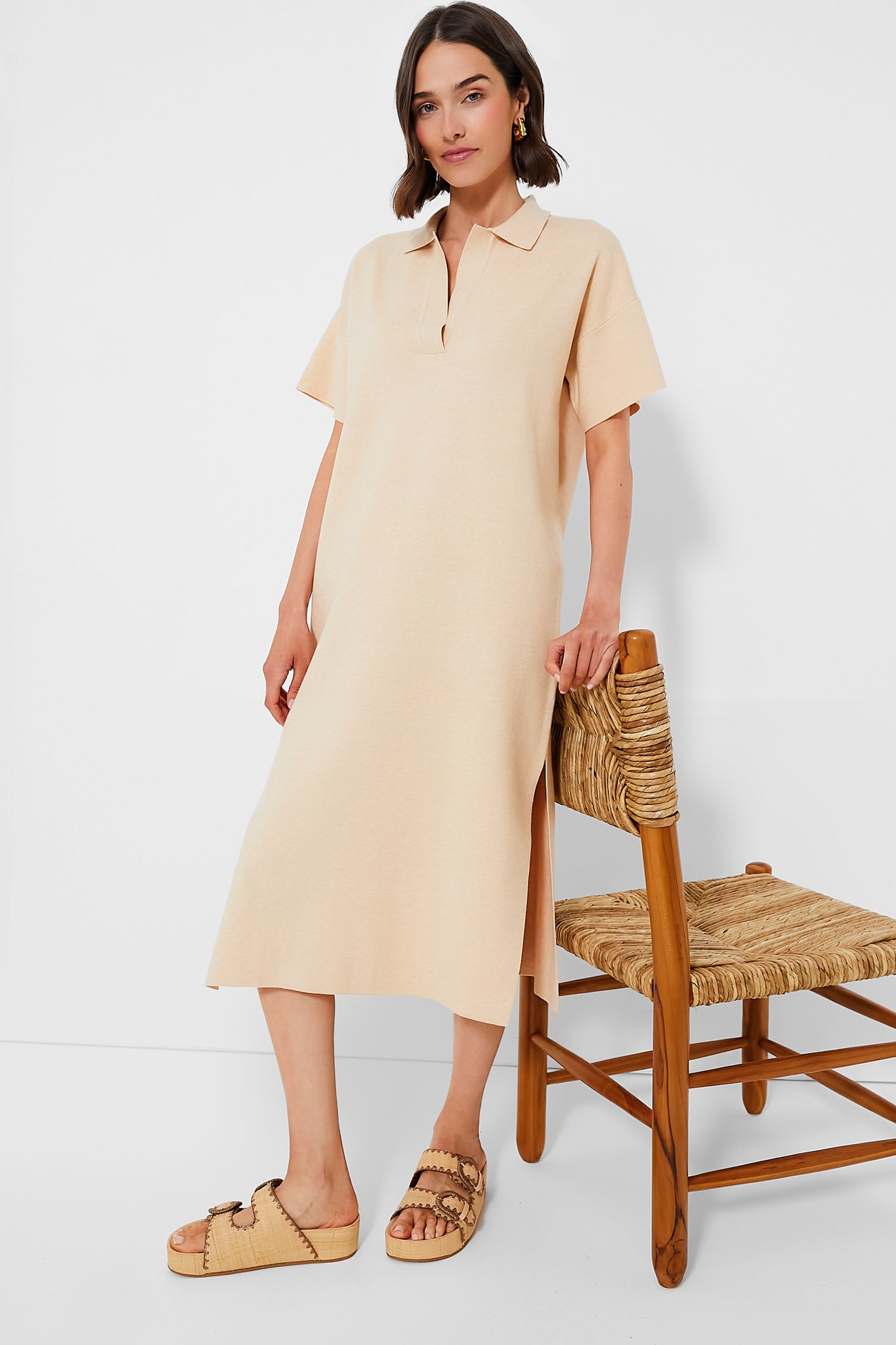 Tan Channing Polo Midi Dress | Tuckernuck