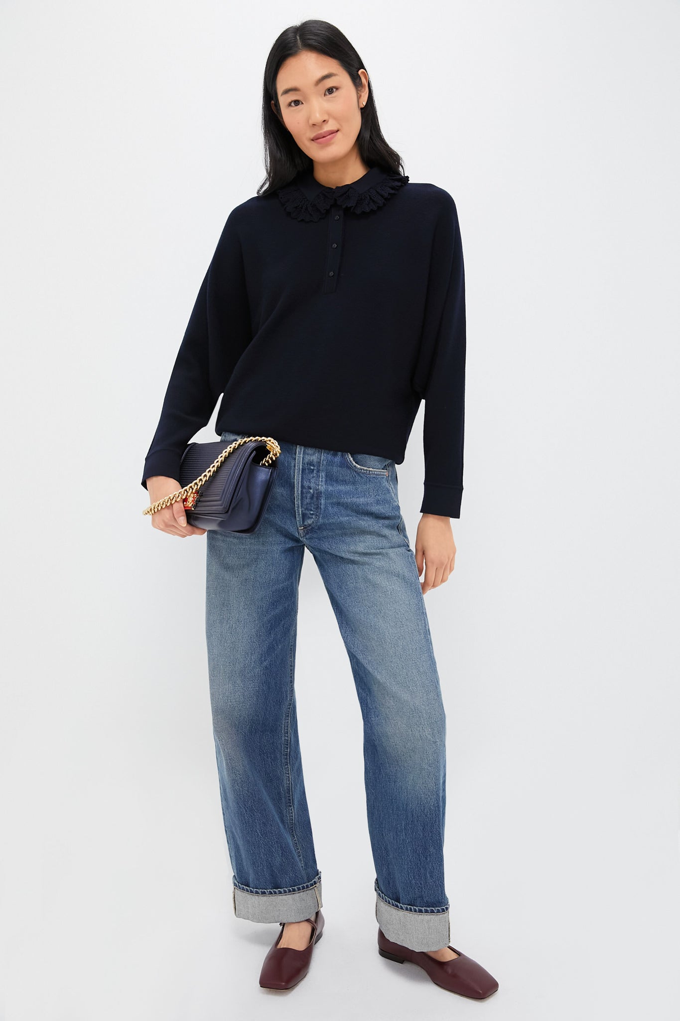 Chanel Boy Embossed Bicolor Shoulder Bag