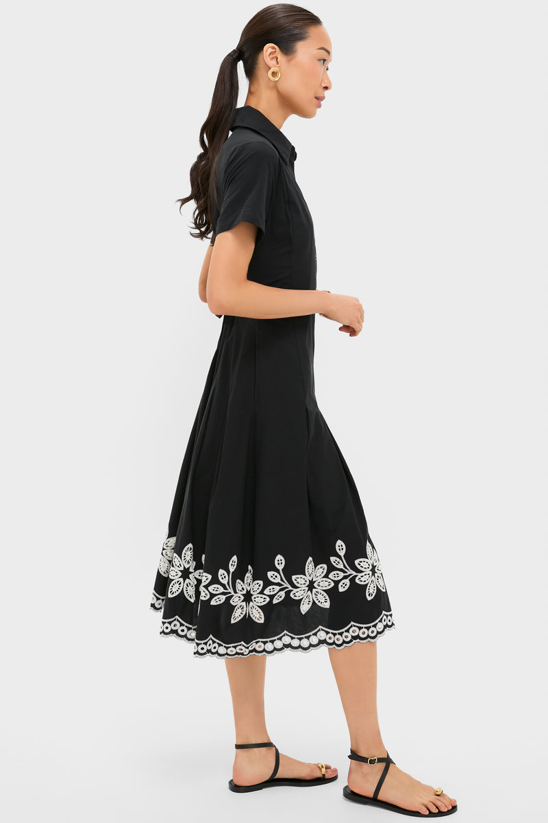 Black Natural Isidora Midi Shirt Dress