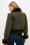 Olive Faux Suede & Fur Harding Jacket