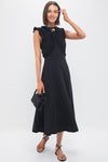 Noir Shiva Sleeveless Ruffled Midi Dress