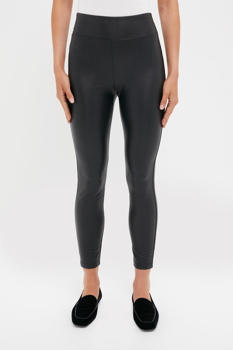 Black Leather Leggings - Main Image