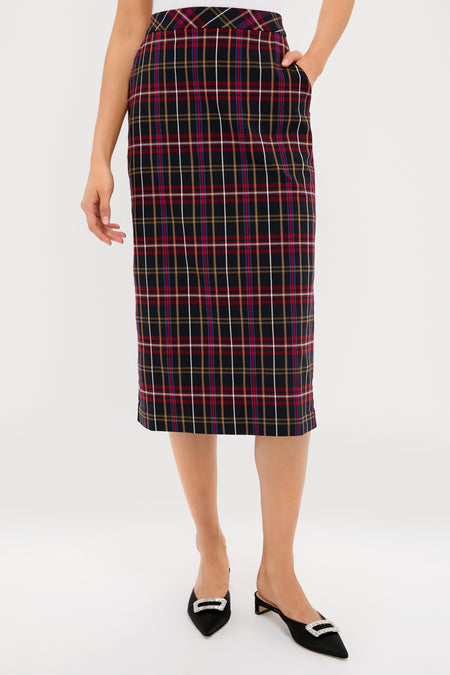 Baroque Tartan Gwyneth Midi Skirt