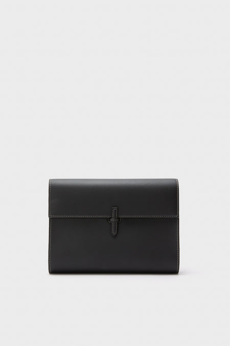 Black Nappa Large Soft Clutch