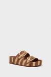Brown Striped Theo Sandals