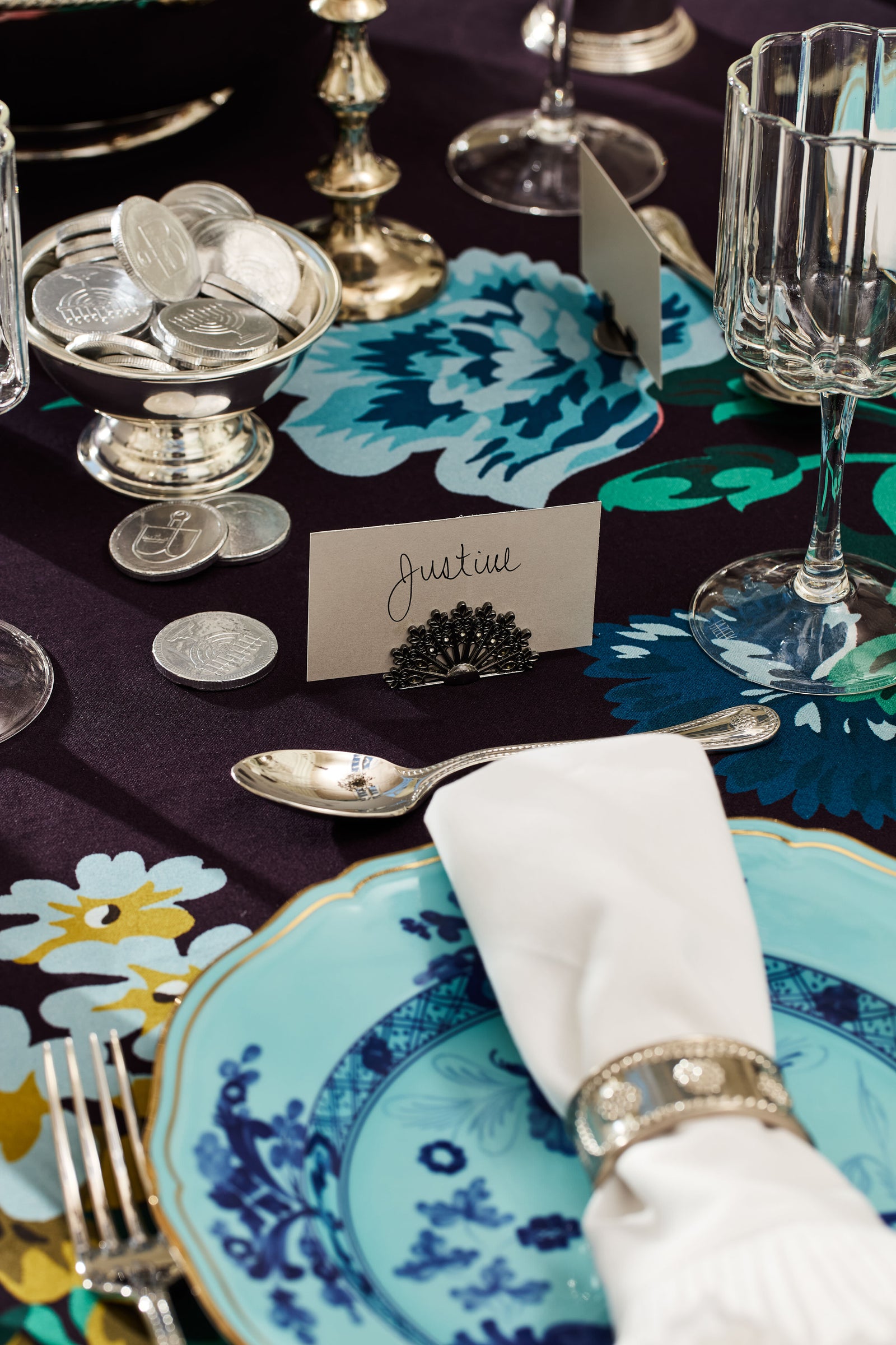 Silver Berry And Thread Metal Napkin Ring