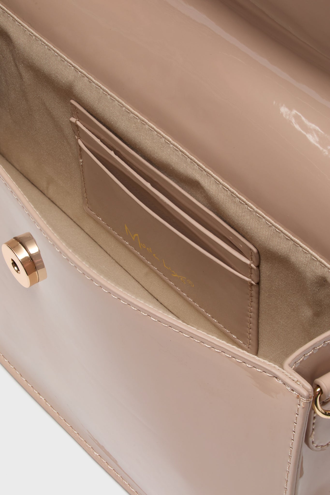 Natural Violet Patent Bag