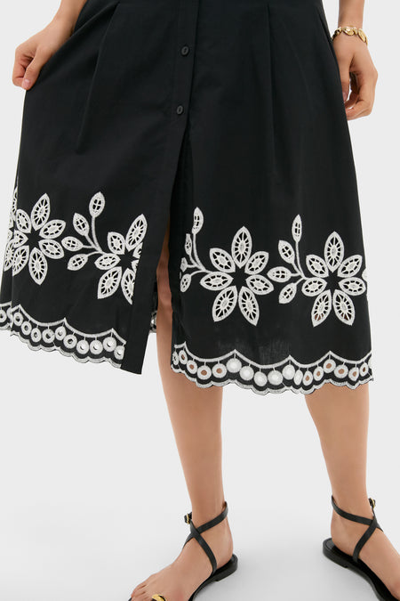Black Natural Isidora Midi Shirt Dress