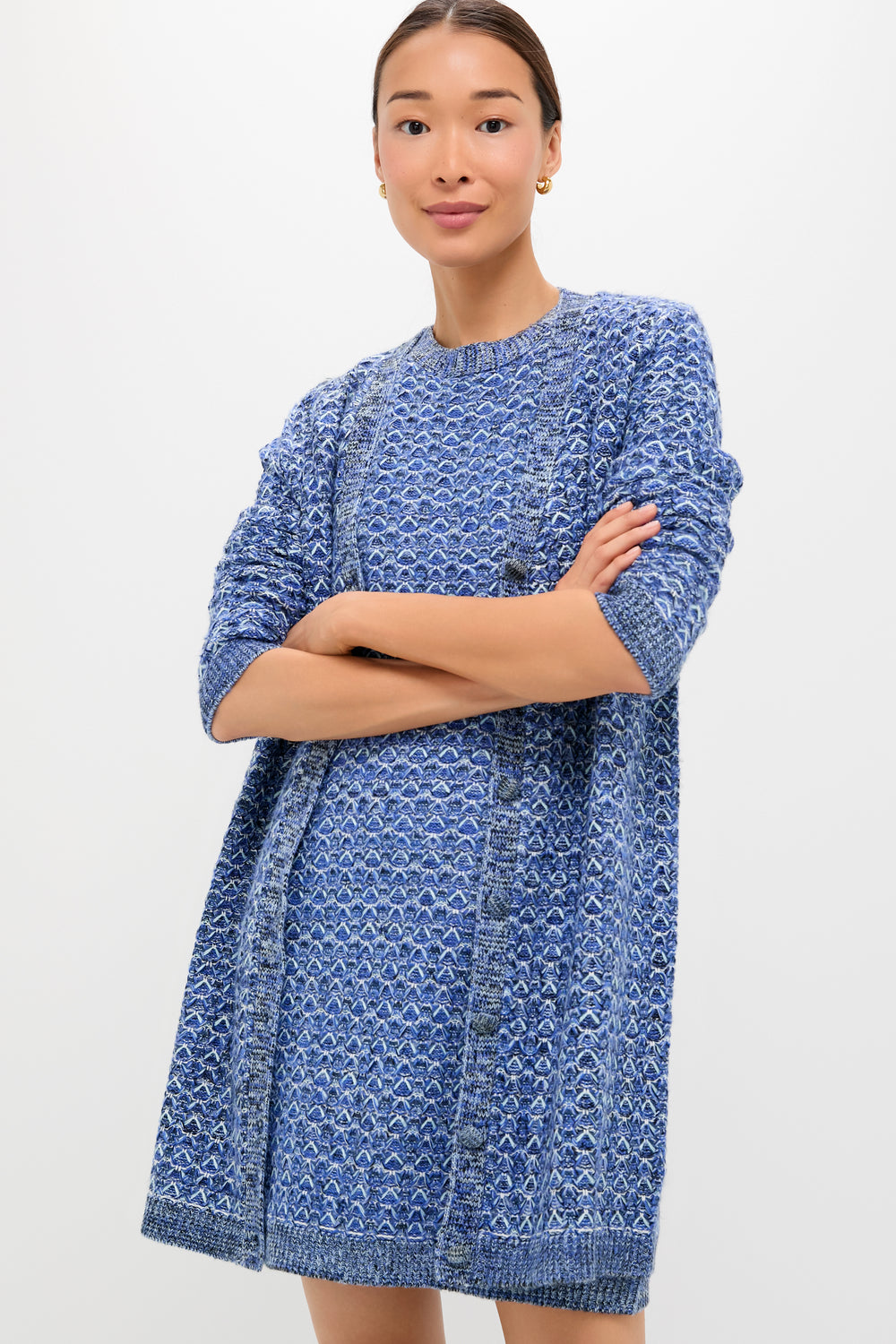 Tuckernuck Blue Knit Liv Cardigan Blue Combo / L Tuckernuck Blue Knit Liv Cardigan Blue Combo / L