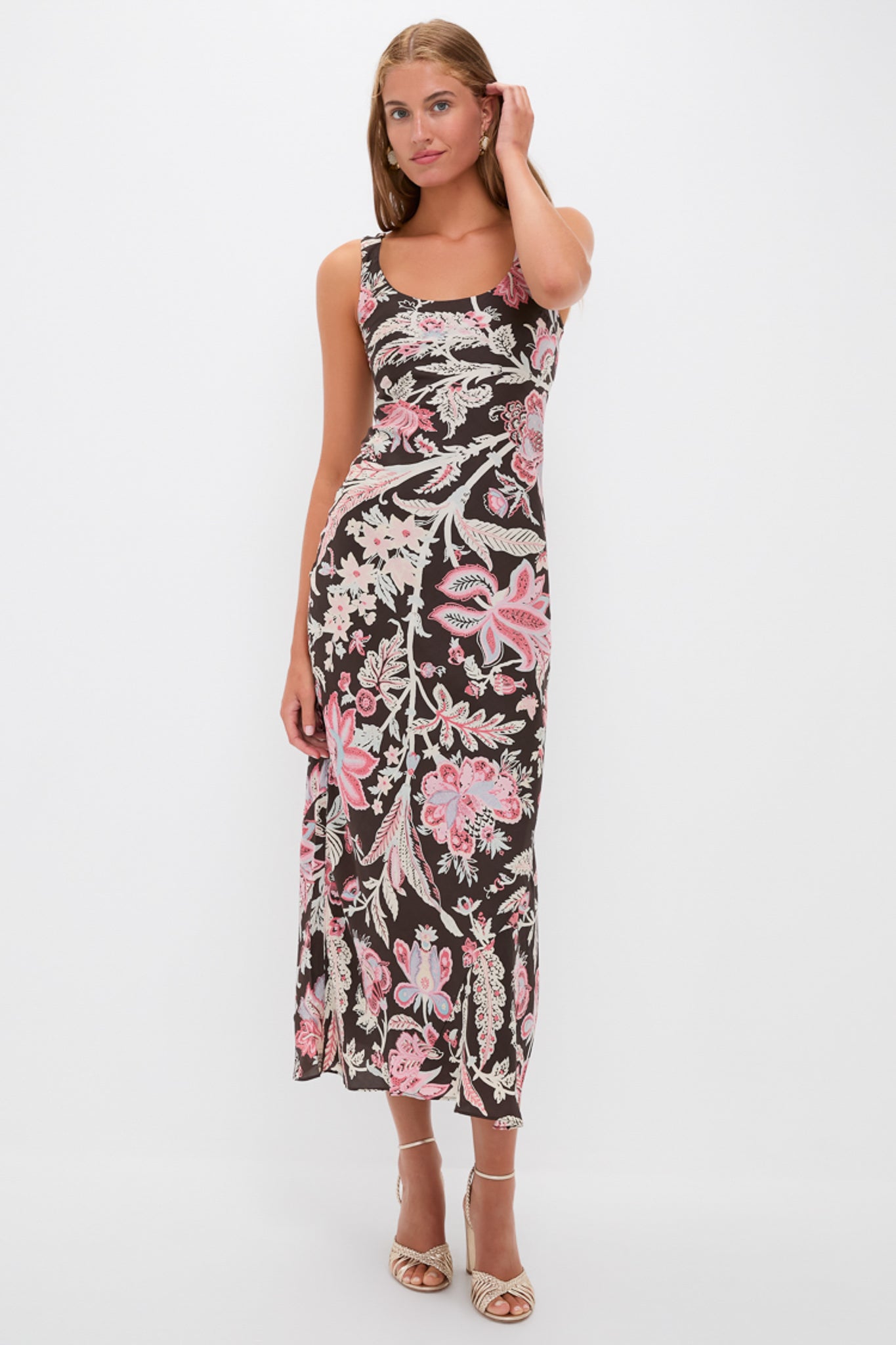 Adele Terra Floral Silk Dress