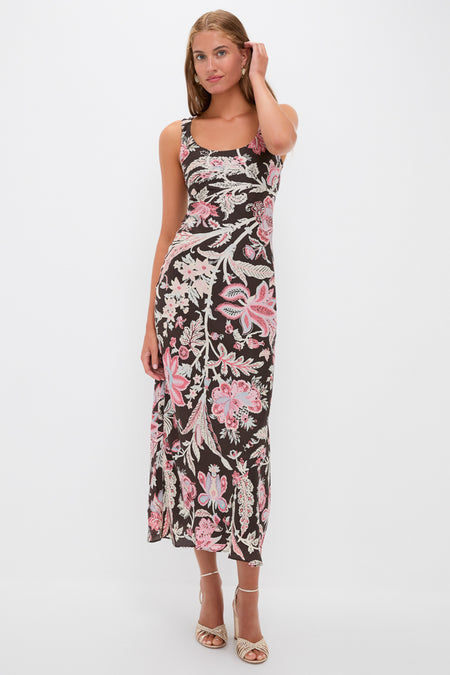 Adele Terra Floral Silk Dress