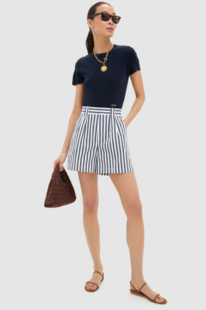 Navy and White Stripe Briggs Safari Short