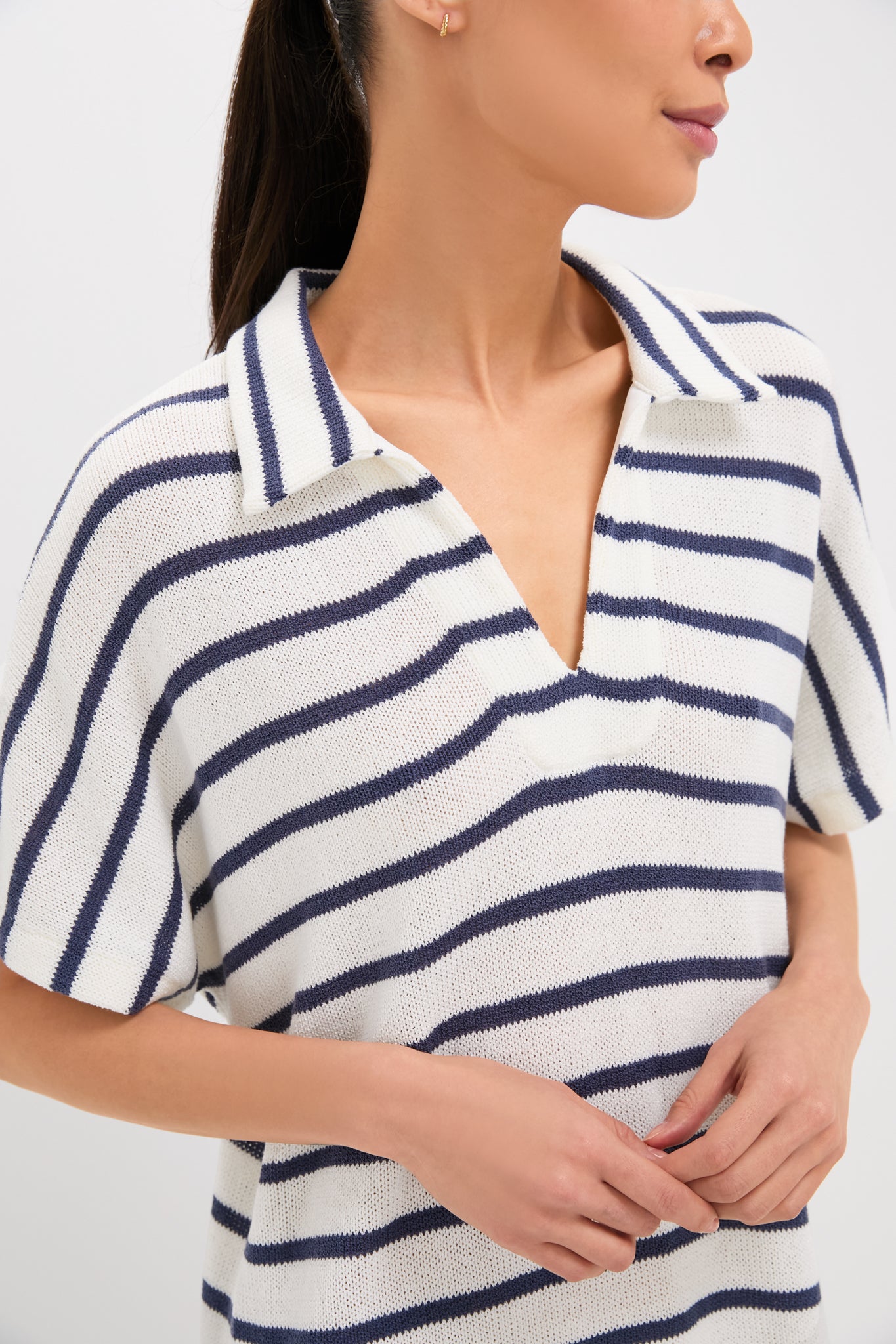 French Stripe Maren Mini Polo Dress