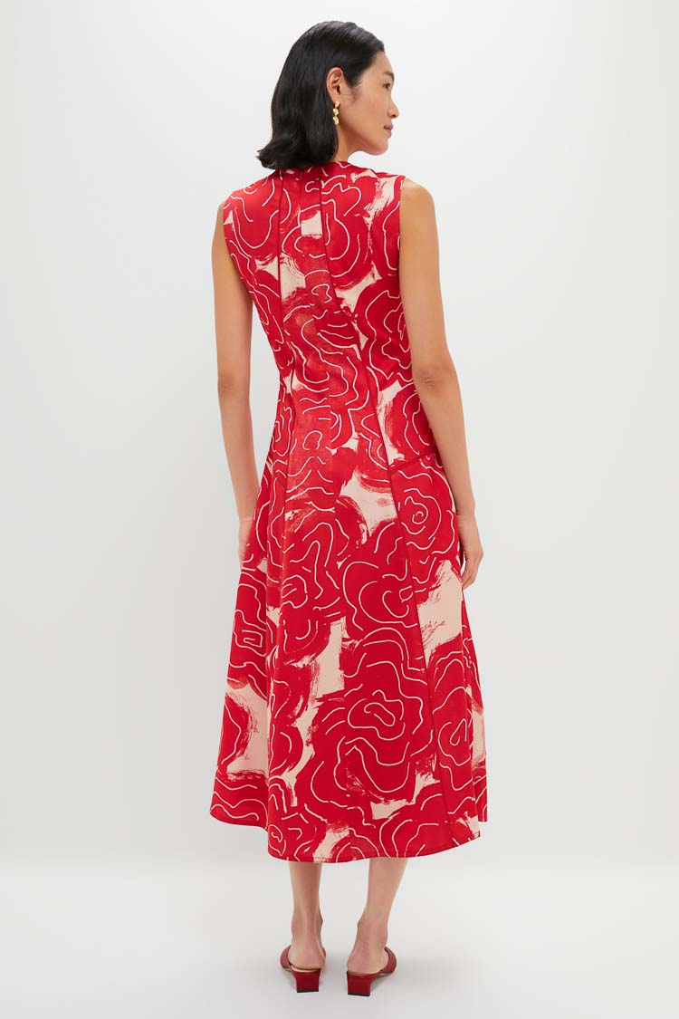 Barn Red Rose Printed Classic Bennet Dress