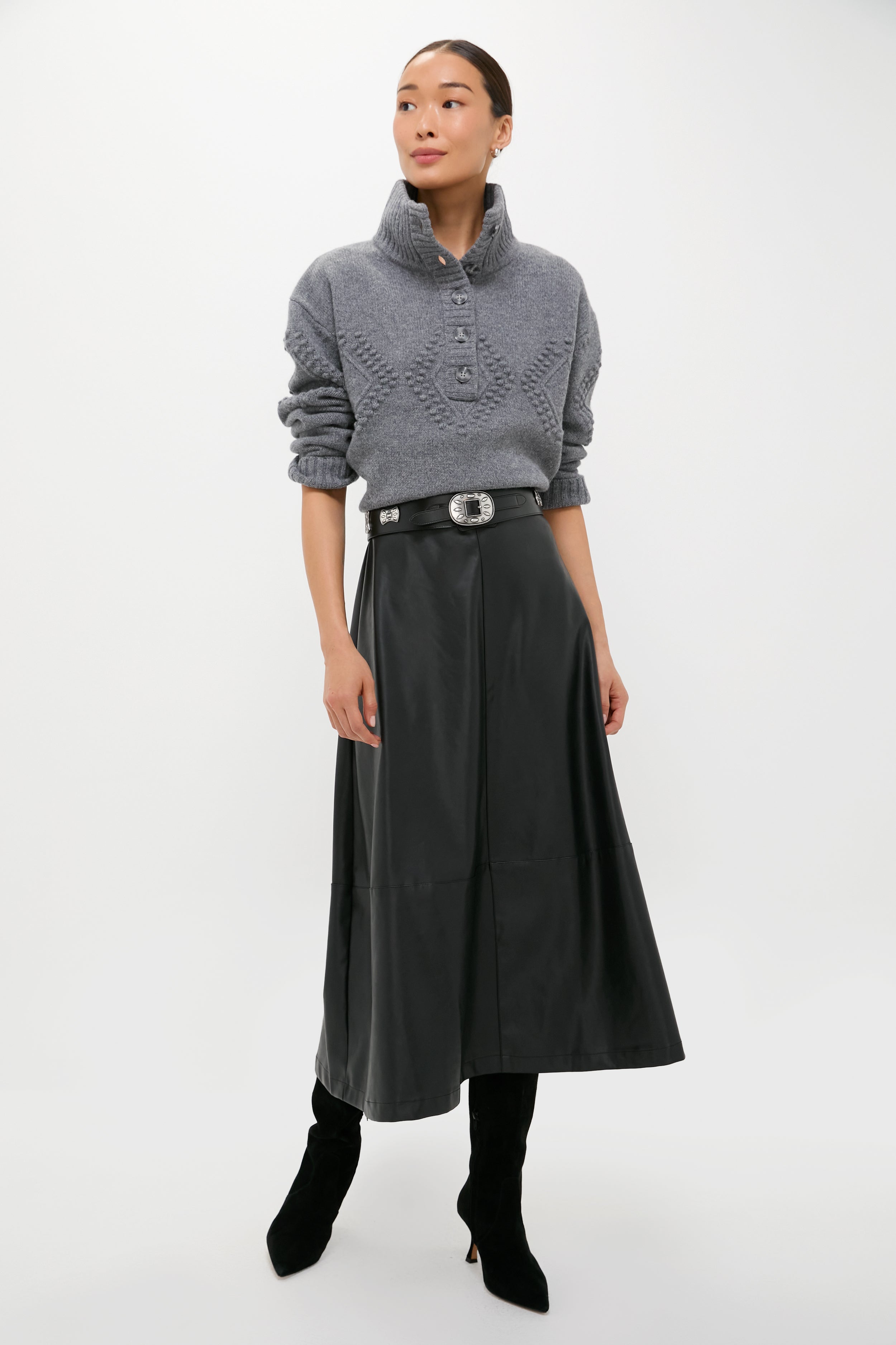 Black Leather Veronica Maxi Skirt | Tuckernuck