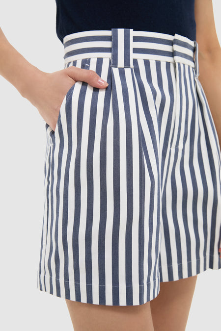 Navy and White Stripe Briggs Safari Short