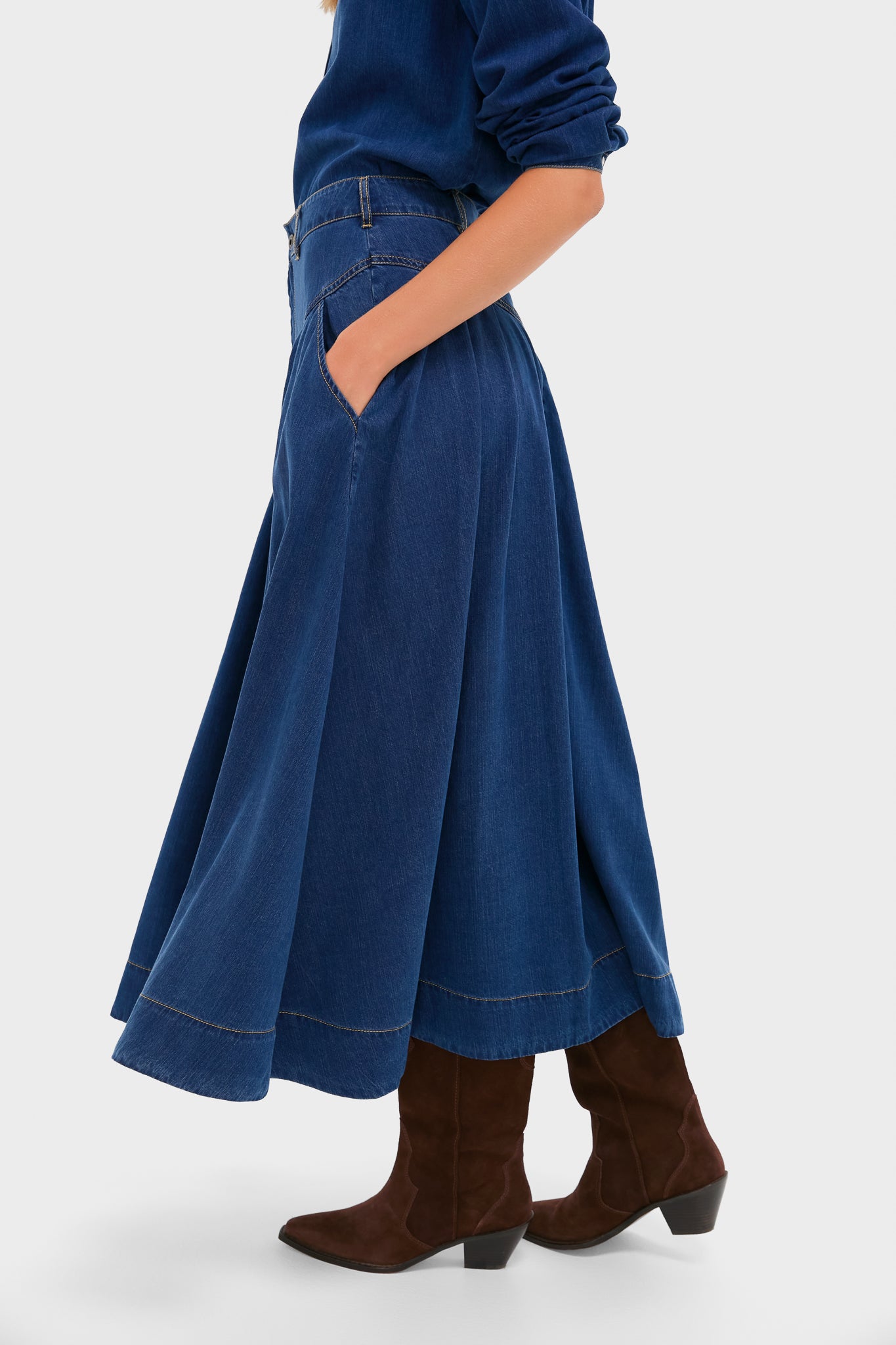 Denim Blue Rhodes Maxi Skirt | Tuckernuck