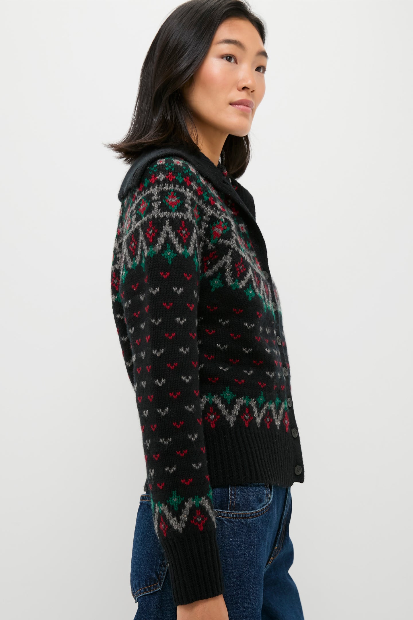 Polo Black Multi Collared Cardigan